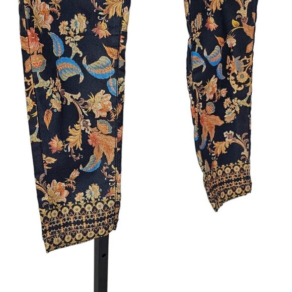 Desigual  Womens Black Floral Print Trouser Jeans Size 38 US 4 Peony - Picture 2 of 9